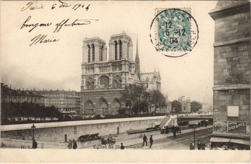 Carte postale ancienne Paris 4e Notre-Dame à Paris 4e