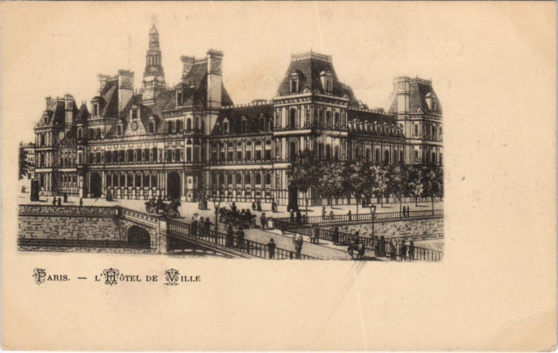 Carte postale ancienne Paris 4e Hotel de Ville à Paris 4e