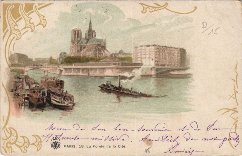 Carte postale ancienne Paris 4e La Pointe de la Cite à Paris 4e