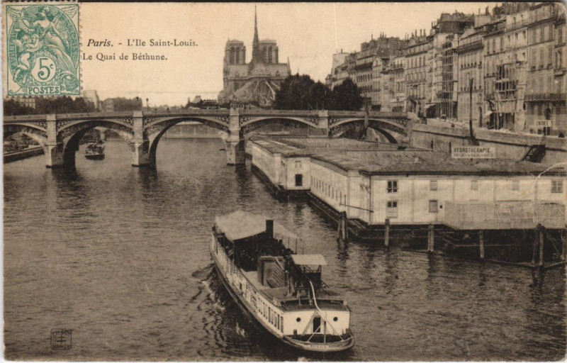 Carte postale ancienne Paris 4e l'Ile Saint-louis Quai de Bethune à Paris 4e