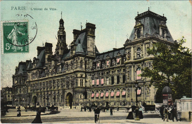 Carte postale ancienne Paris 4e Hotel de Ville à Paris 4e