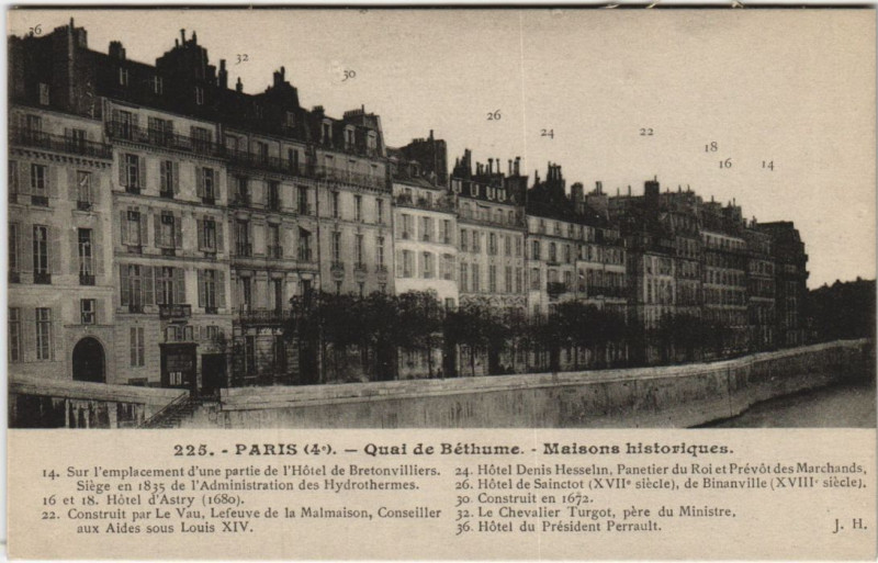 Carte postale ancienne Paris 4e Quai de Bethune à Paris 4e