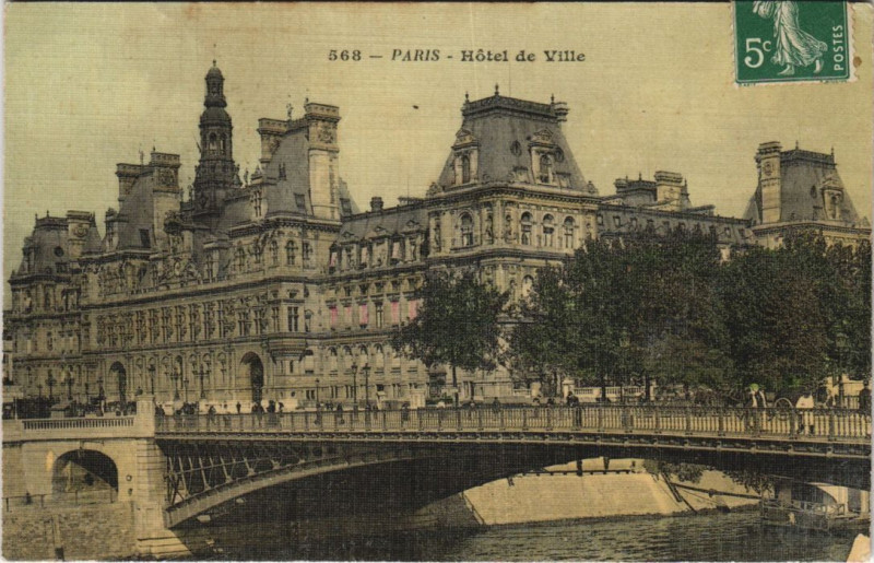 Carte postale ancienne Paris 4e Hotel de Ville à Paris 4e