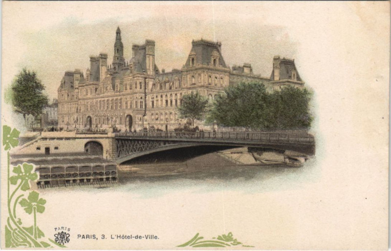 Carte postale ancienne Paris 4e Hotel de Ville à Paris 4e