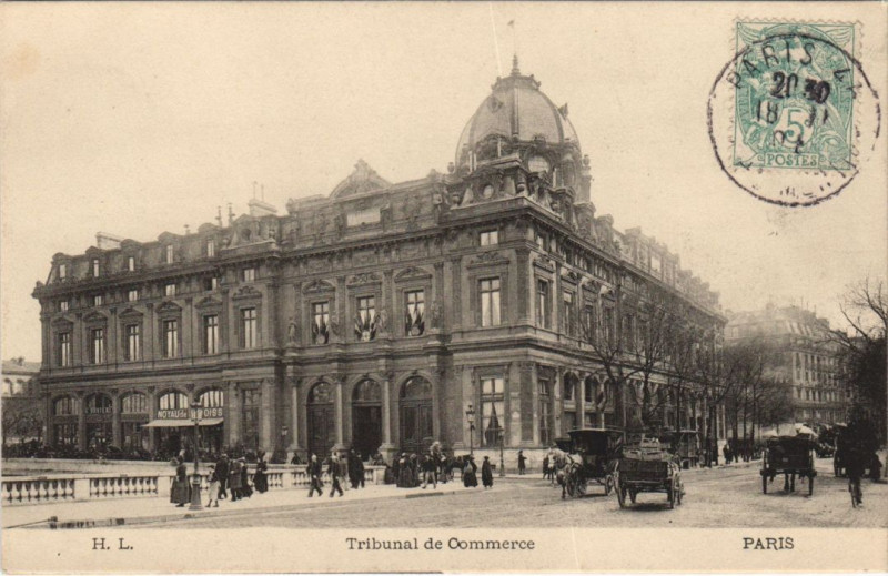 Carte postale ancienne Paris 1e Tribunal de Commerce à Paris 1er