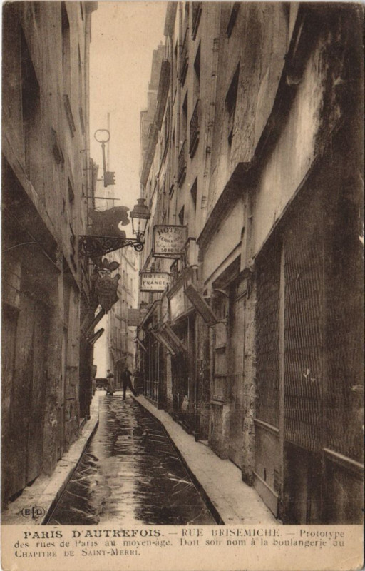 Carte postale ancienne Paris 4e Rue Brisemiche à Paris 4e