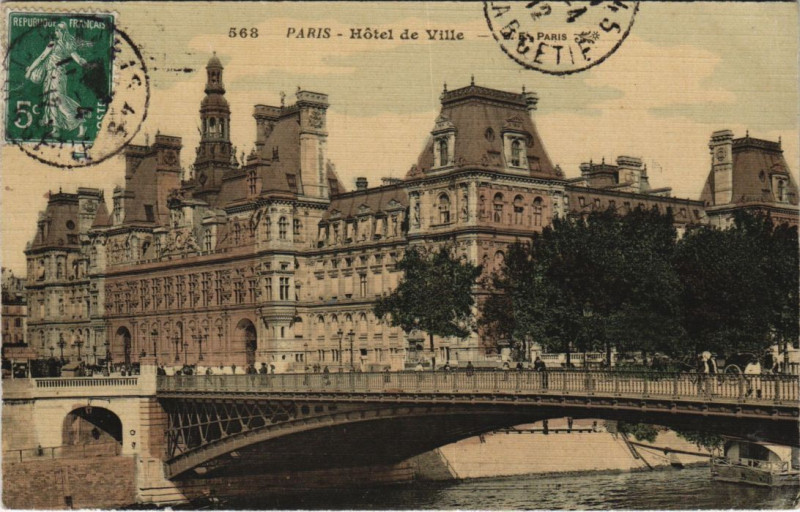 Carte postale ancienne Paris 4e Hotel de Ville à Paris 4e