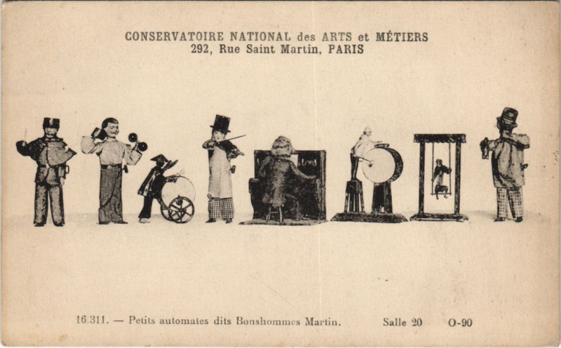 Carte postale ancienne Paris 3e Cnam Petits automates à Paris 3e