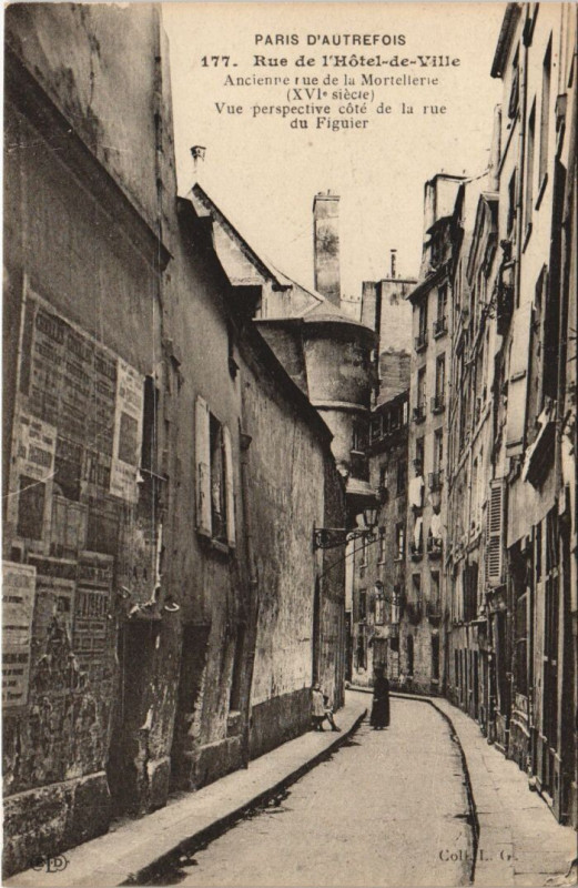 Carte postale ancienne Paris 4e Rue de l'Hotel de Ville à Paris 4e