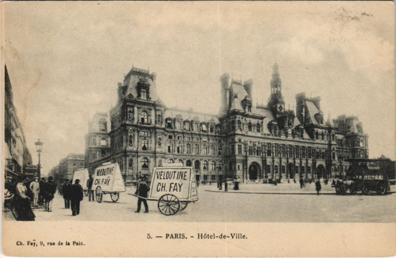 Carte postale ancienne Paris 4e Hotel de Ville à Paris 4e