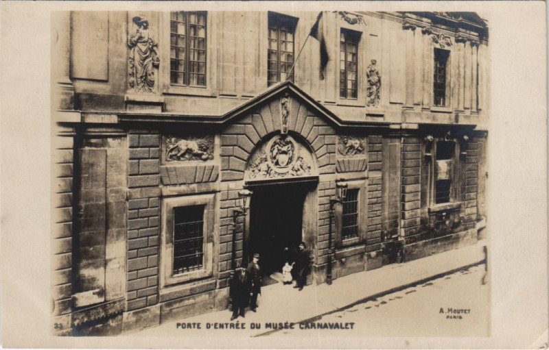 Carte postale ancienne Paris 3e Musee Carnavalet Entrée à Paris 3e