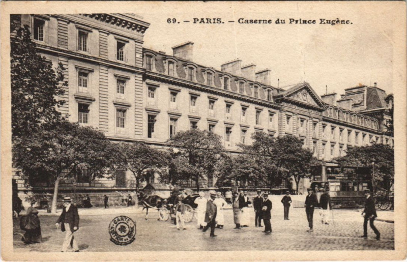 Carte postale ancienne Caserne du Prince Eugène à Paris 10e