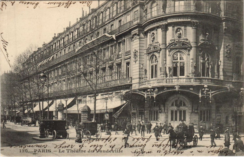 Carte postale ancienne Le Théâtre du Vaudeville à Paris 2e