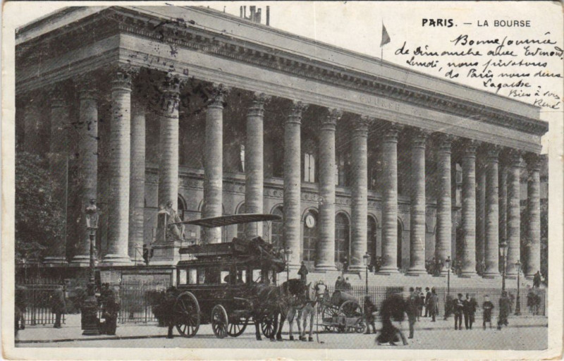 Carte postale ancienne Paris 2e La Bourse à Paris 2e