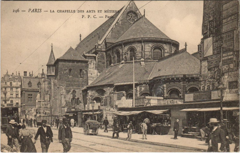 Carte postale ancienne Paris 3e Chapelle des Arts et Metiers à Paris 4e