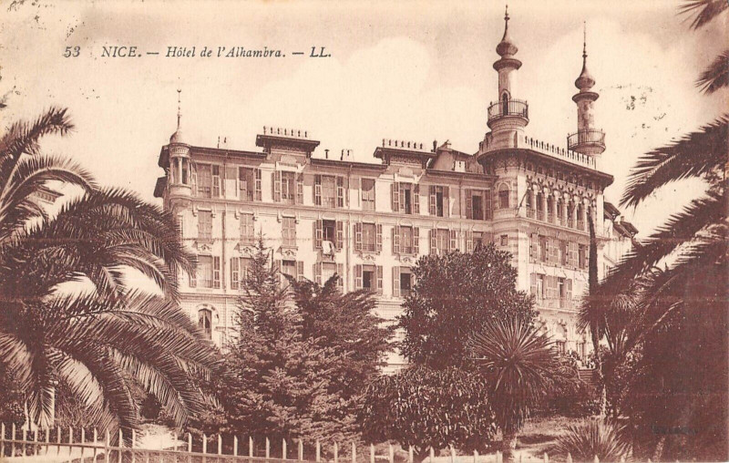Carte postale ancienne Nice Hotel De L'Alhambra à Nice
