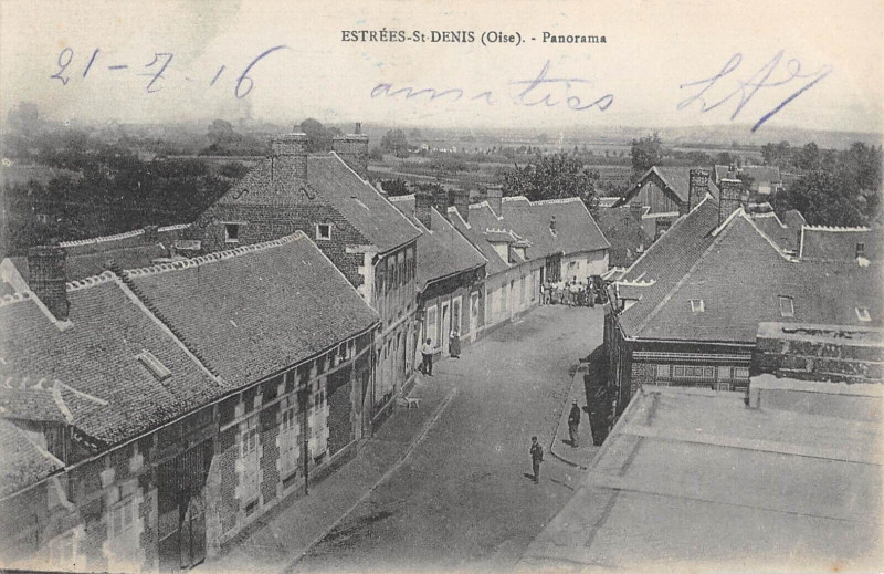 Carte postale ancienne Estrees Saint Denis Panorama