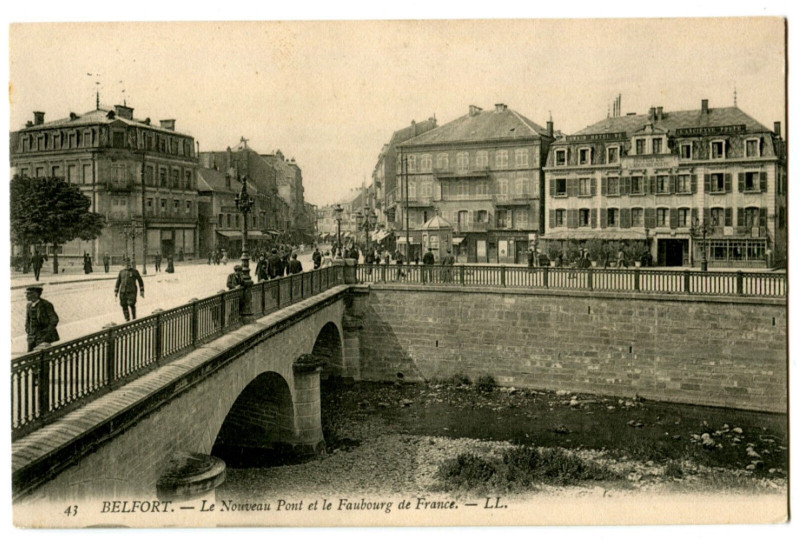 Carte postale ancienne Territoire-de-Belfort Belfort Le Nouveau Pont et le Faubourg de France à Belfort