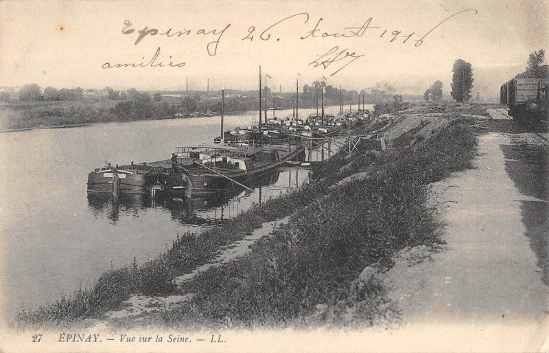 Carte postale ancienne Epinay Vue Sur La Seine