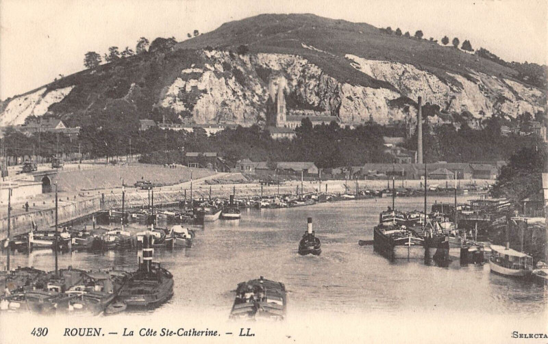 Carte postale ancienne Rouen La Cote Sainte Catherine à Rouen