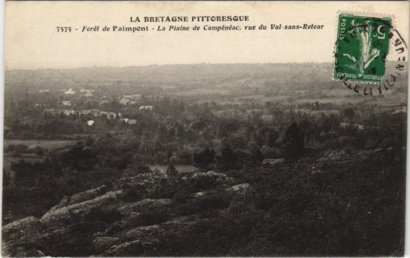 Carte postale ancienne Foret de Paimpont - La Plaine de Campeneac à Paimpont