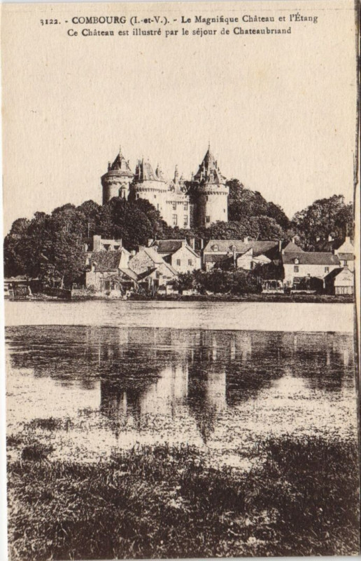Carte postale ancienne Combourg Le Magnifique Chateau et l'Etang à Combourg