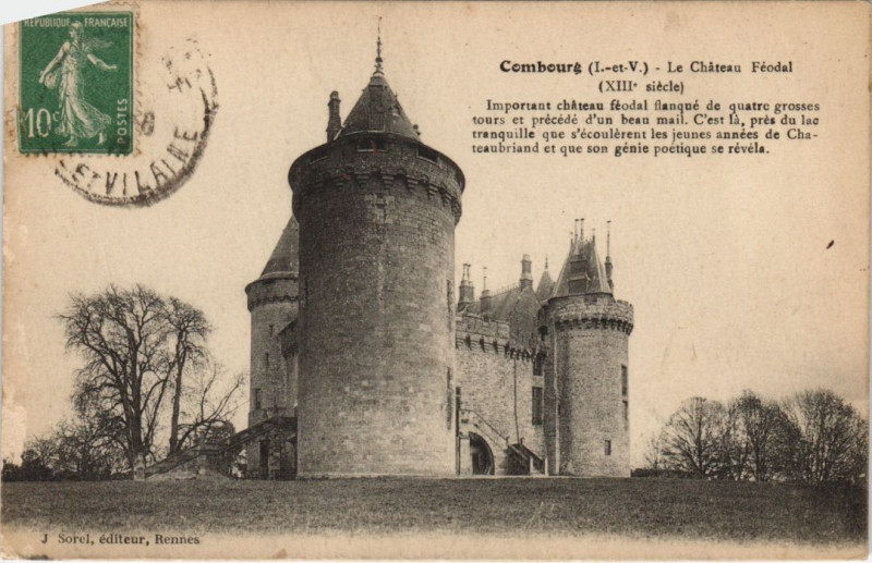 Carte postale ancienne Combourg Le Chateau Feodal à Combourg