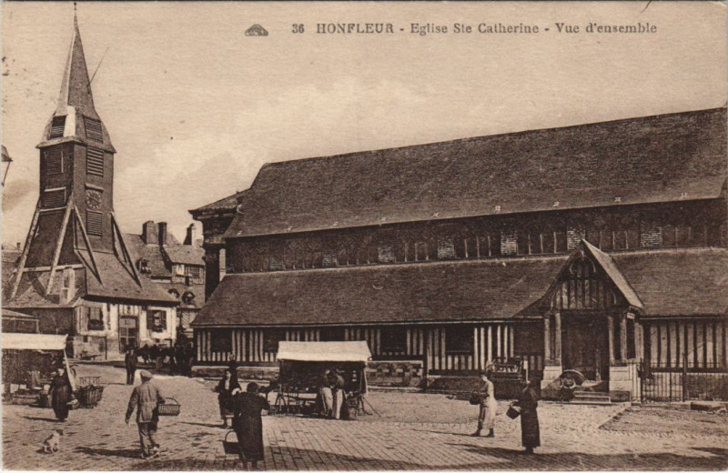 Carte postale ancienne Honfleur Eglise Sainte-Catherine à Honfleur