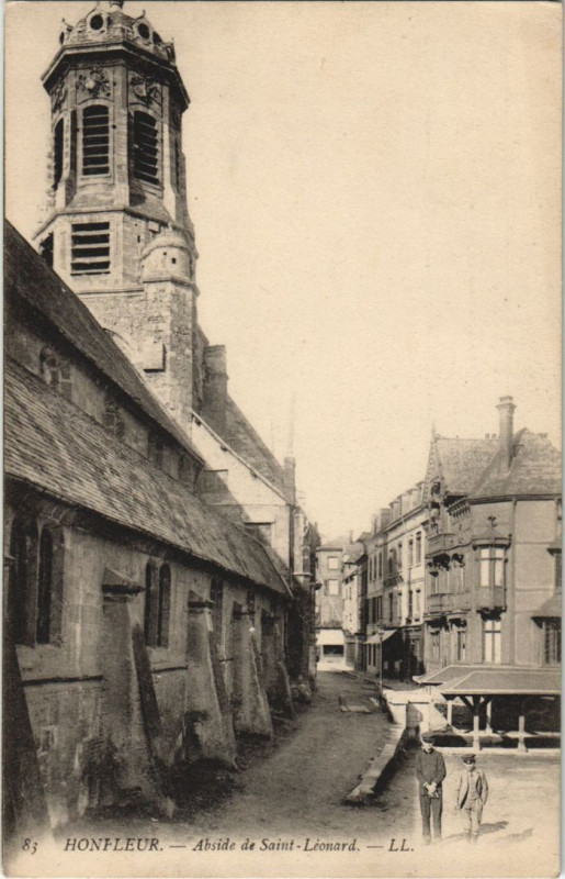 Carte postale ancienne Honfleur Abside de Saint Leonard à Honfleur