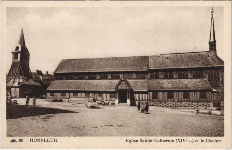 Carte postale ancienne Honfleur Eglise Sainte-Catherine à Honfleur