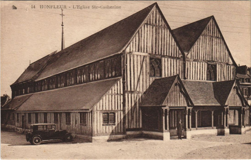 Carte postale ancienne Honfleur Eglise Sainte-Catherine à Honfleur