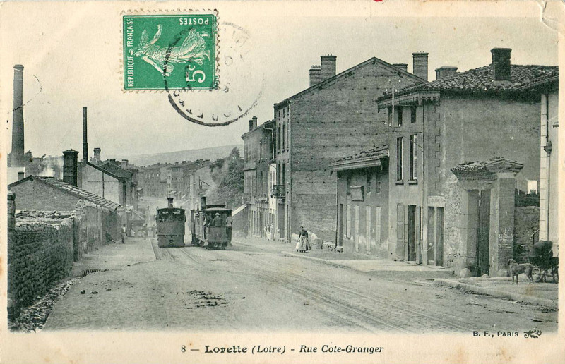 Carte postale ancienne File : Bf 8 - Lorette - Rue Cote-Granger.jpg à Lorette