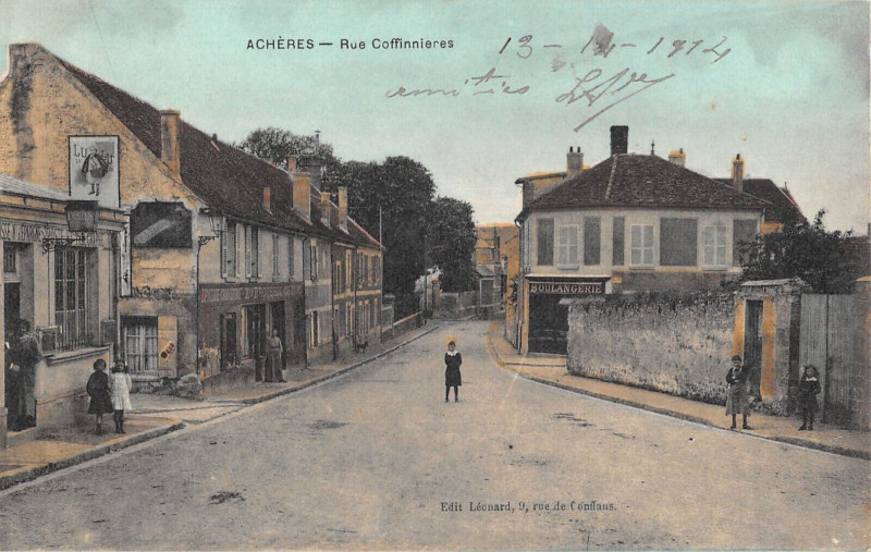 Carte postale ancienne Acheres Rue Coffininieres