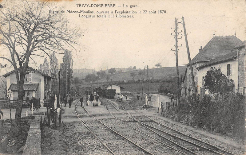 Carte postale ancienne Trivy Dompierre La Gare (cliché rare à Trivy