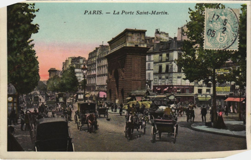 Carte postale ancienne Paris 10e Porte Saint-Martin à Paris 10e