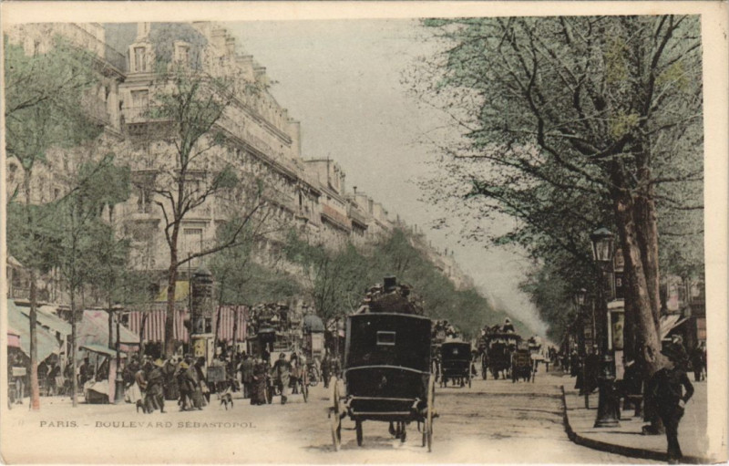 Carte postale ancienne Paris 10e Boulevard Sebastopol à Paris 10e