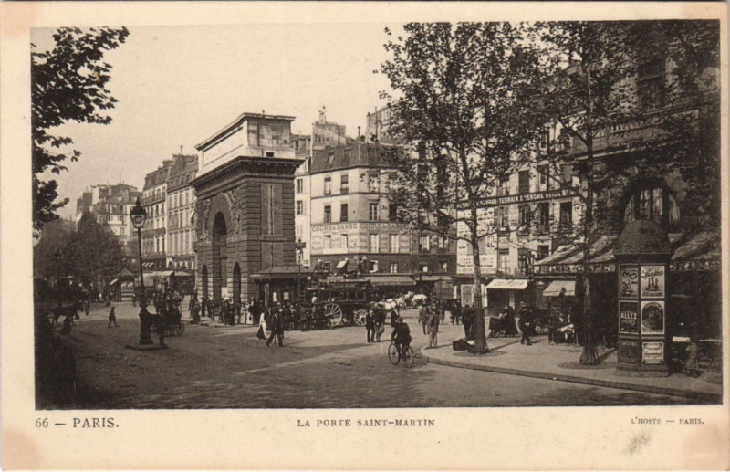 Carte postale ancienne Paris 10e Porte Saint-Martin à Paris 10e