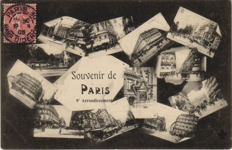 Carte postale ancienne Paris 9e Souvenir à Paris 9e