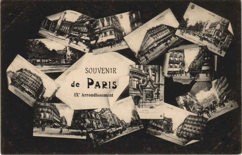 Carte postale ancienne Paris 9e Souvenir à Paris 9e