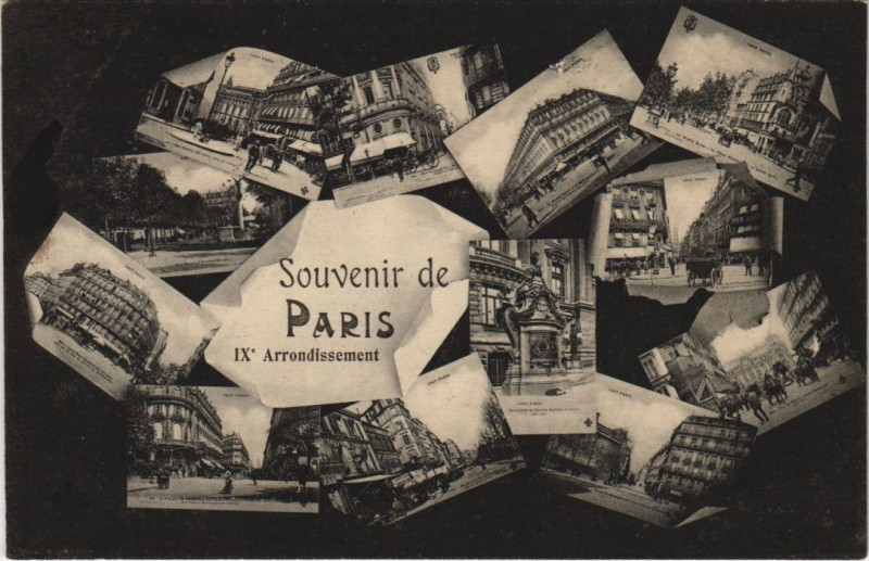 Carte postale ancienne Paris 9e Souvenir à Paris 9e