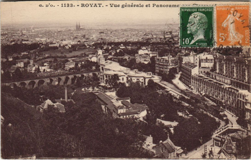 Carte postale ancienne Royat vue generale à Royat