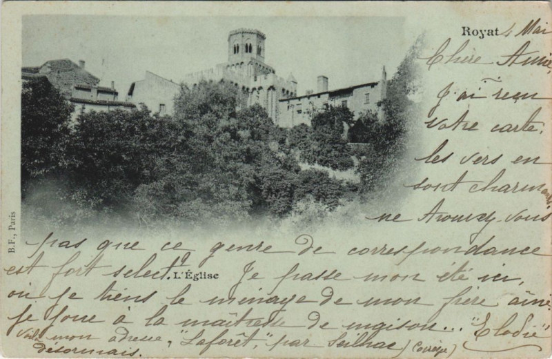 Carte postale ancienne Royat Eglise à Royat
