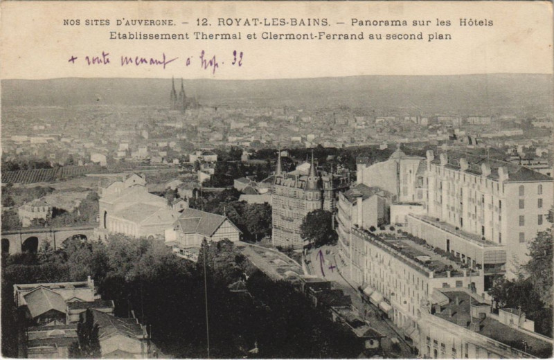 Carte postale ancienne Royat panorama à Royat