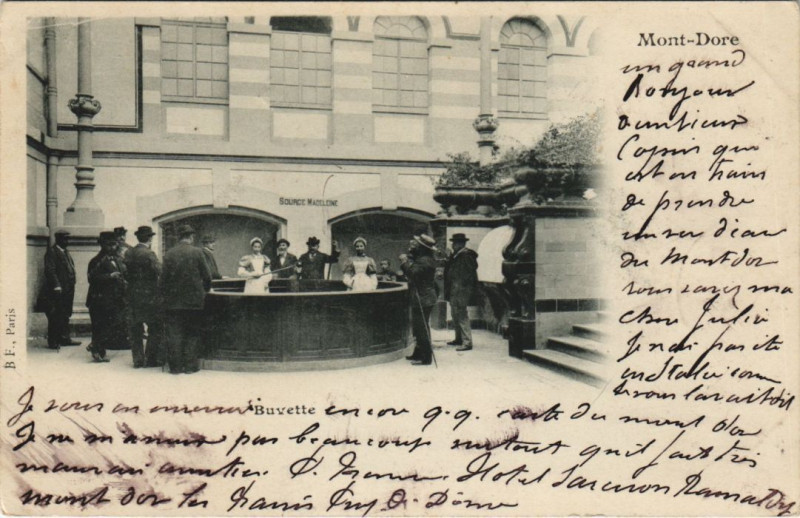 Carte postale ancienne Mont Dore Buvette à Mont-Dore