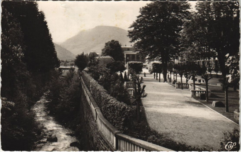 Carte postale ancienne Mont Dore Le Parc du Casino et la Dordogne à Mont-Dore