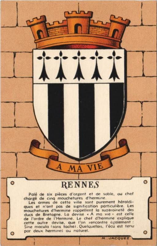 Carte postale ancienne Rennes souvenir à Rennes