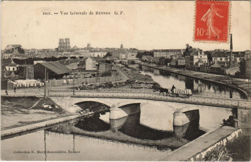 Carte postale ancienne Rennes vue generale à Rennes