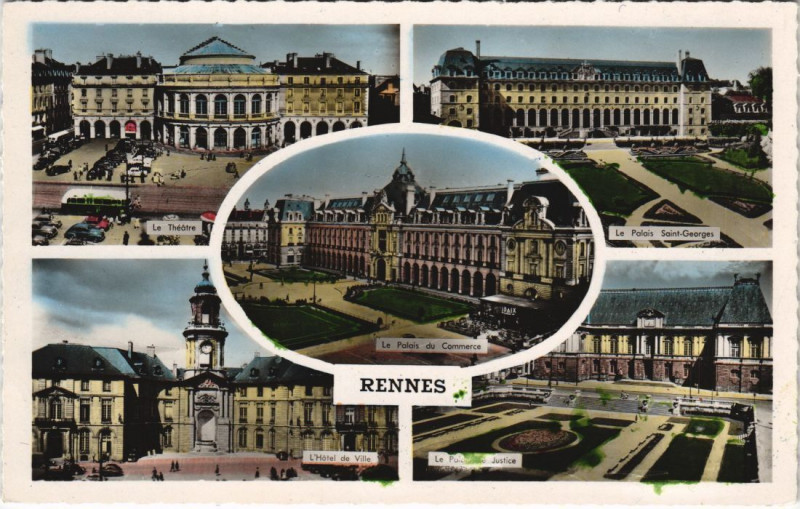 Carte postale ancienne Rennes souvenir à Rennes