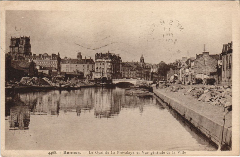 Carte postale ancienne Rennes Quai de La Prevalaye à Rennes