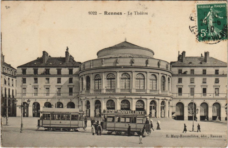 Carte postale ancienne Rennes Le Theatre à Rennes